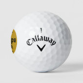 最高の祖父 Gold and Black Callaway ゴルフボール (ロゴ)