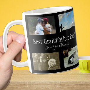 最高の祖父Ever Photo Collageホワイト コーヒーマグカップ