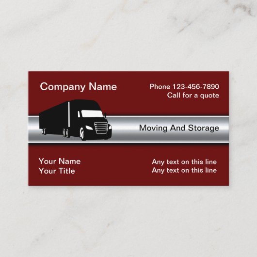 最高の移動・保管ビジネス・カード・テンプレート 名刺 (正面)