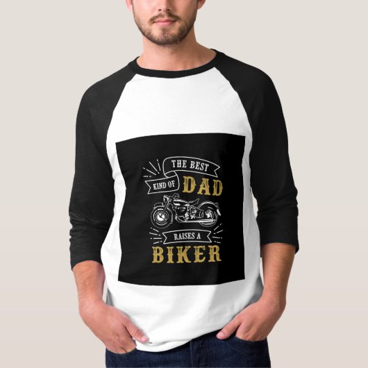 最高の種類のパパはバイカーを育てる タイポグラフィ Tシャツ (正面)
