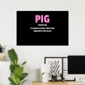 最高の笑わされるPig Bacon定義 ポスター (ホームオフィス)