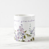 最高の素晴らしおばあちゃんかわいらし前紫薄紫花 コーヒーマグカップ (中央)