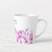 最高の素晴らしおばあちゃんとピンクの花縁ど カフェラテマグ (右)