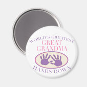 最高の素晴らしおばあちゃんの手下げTシャツ マグネット (正面/裏面)