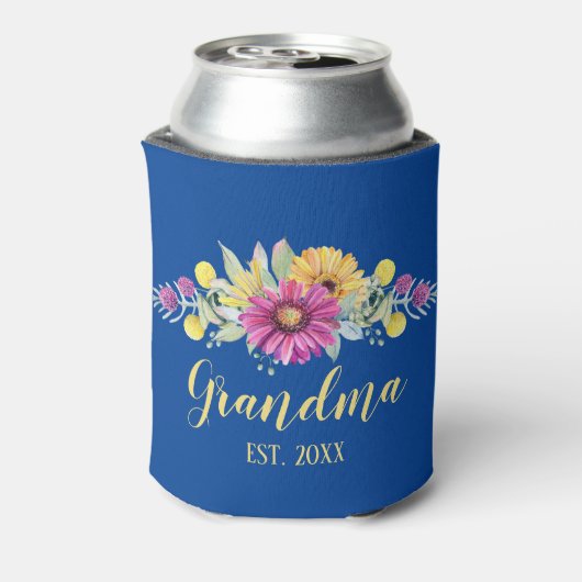 最高の素晴らしおばあちゃんエレガントフローラデイジー 缶クーラー (缶裏面)