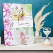 最高の素晴らしおばあちゃん今までピンクのフローラ縁ど フォトプラーク (側面)