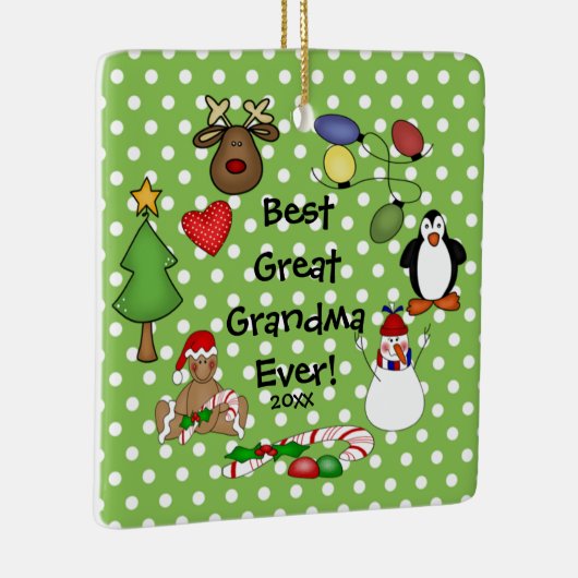 最高の素晴らしおばあちゃん セラミックオーナメント (右)