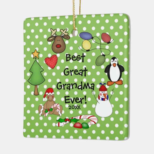 最高の素晴らしおばあちゃん セラミックオーナメント (左)