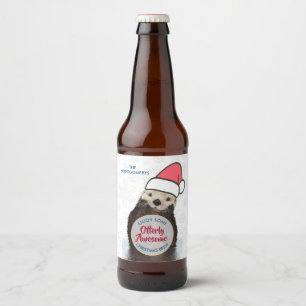 最高の素晴らしクリスマス醸造オーターおもしろいパン ビールラベル