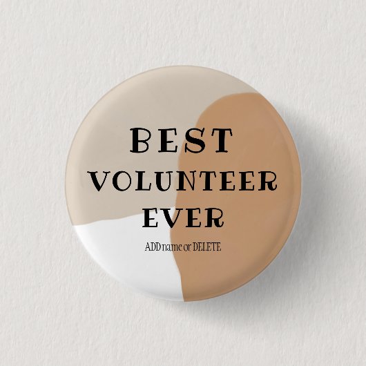 最高の素晴らしボランティア感謝してい者 缶バッジ (正面)