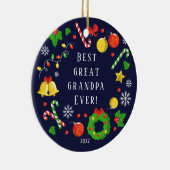 最高の素晴らしGrandpa Ever Christmas 2Sided セラミックオーナメント (右)