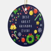 最高の素晴らしGrandpa Ever Christmas 2Sided セラミックオーナメント (左)