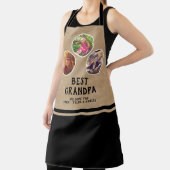 最高の素朴おじいちゃん父の日3写真黒 エプロン (インサイチュ)