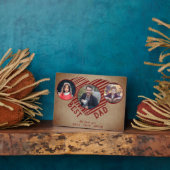 最高の素朴パパハート父の日3写真コラージュ フォトプラーク (側面)