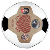 最高の素朴パパハート父の日3写真 サッカーボール (回転)