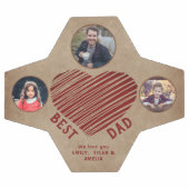 最高の素朴パパハート父の日3写真 サッカーボール (フラット)