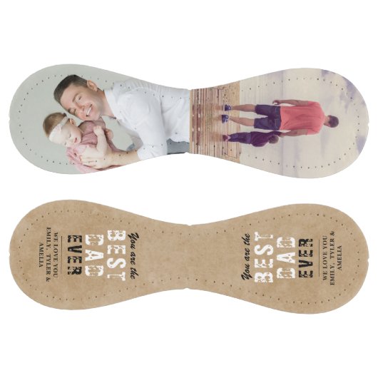 最高の素朴パパ父の日2写真コラージュ ソフトボール (パネル)