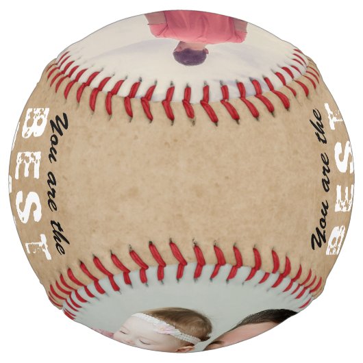 最高の素朴パパ父の日2写真コラージュ ソフトボール (裏面)