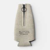 最高の素朴パパ父の日2写真コラージュ ボトルクーラー (裏面)