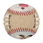 最高の素朴パパ父の日2写真コラージュ 野球ボール (裏面)