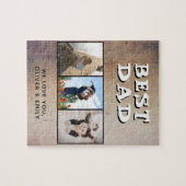 最高の素朴パパ父の日3写真 ジグソーパズル (横)