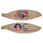 最高の素朴パパ赤いハート父の日3写真 バスケットボール (パネル)