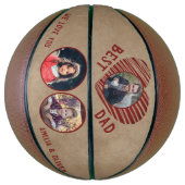 最高の素朴パパ赤いハート父の日3写真 バスケットボール (縦)