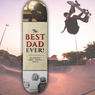最高の素朴パパEver Father's Day 2 Photo Collage スケートボード
