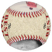 最高の素朴パパEver Father's Day 2 Photo Collage ソフトボール (裏面)