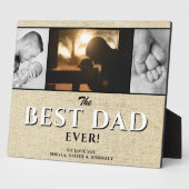 最高の素朴パパEver Father's Day 3 Photo Collage フォトプラーク (側面)