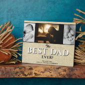 最高の素朴パパEver Father's Day 3 Photo Collage フォトプラーク (側面)