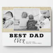 最高の素朴パパEver Father's Day 3 Photo Collage フォトプラーク (正面)