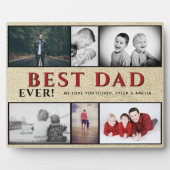 最高の素朴パパEver Father's day 6 Photo Collage フォトプラーク (正面)