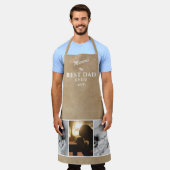 最高の素朴パパEver Father's Day Keepsake 3 Photo エプロン (着用した状態)