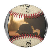 最高の素朴パパEver Father's Day Keepsake 3 Photo 野球ボール (正面)