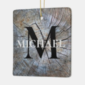 最高の素朴動揺して樹皮模様 セラミックオーナメント (左)