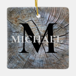 最高の素朴動揺して樹皮模様 セラミックオーナメント