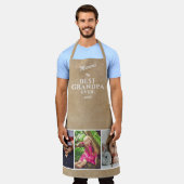 最高の素朴Grandpa Ever Keepsake 3写真 エプロン (着用した状態)