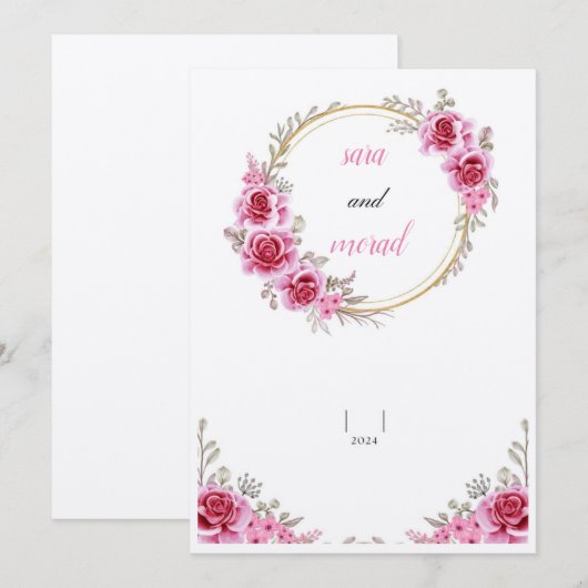 最高の結婚カード 招待状 (正面/裏面)