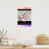 最高の結婚式の犬の写真テンプレート ピンク パープル ポスター (キッチン)