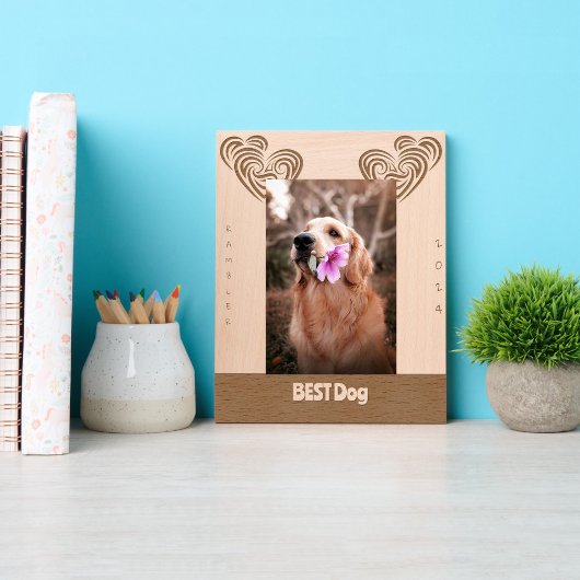 最高の結婚犬 レーザー彫刻フレーム
