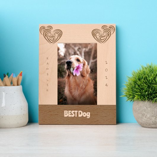 最高の結婚犬 レーザー彫刻フレーム