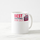 最高の編み物ママTシャツ コーヒーマグカップ (正面右)