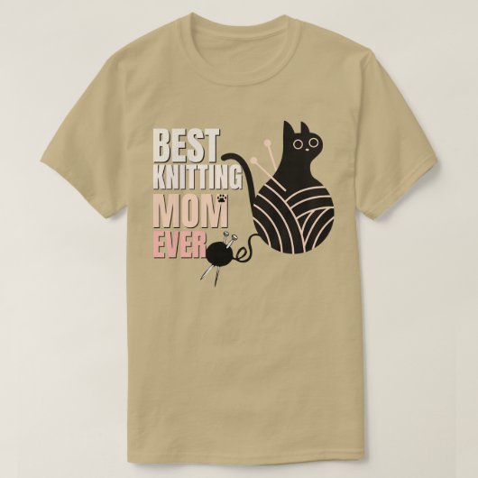 最高の編み物母が猫好きに贈り物 Tシャツ (デザイン正面)