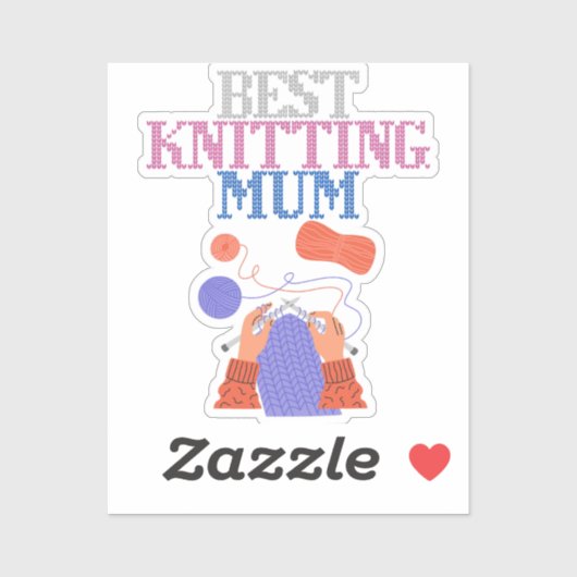 最高の編み物母01 シール (シート)