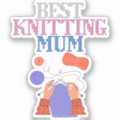最高の編み物母01 シール (正面)