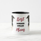 最高の縁どCollie Dog Mom マグカップ (中央)