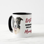最高の縁どCollie Dog Mom マグカップ (正面左)