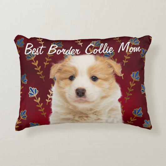最高の縁どCollie Mom Accent Pillow アクセントクッション (正面)