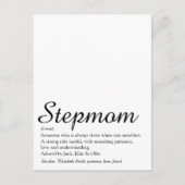 最高の義理の母、継母の定義スクリプト ポストカード (正面)